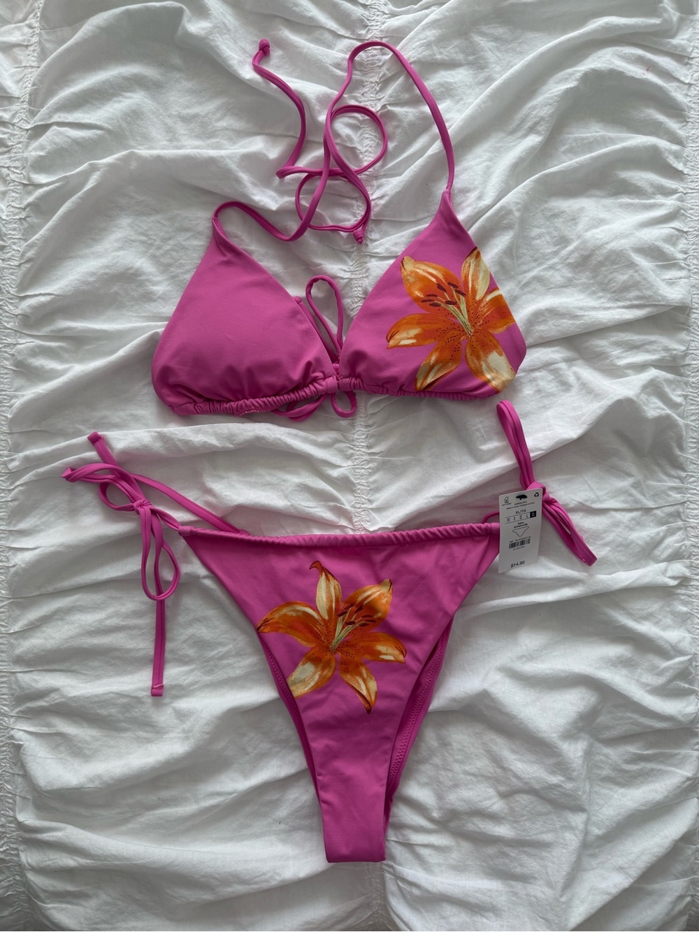 [NWT]  Pink Floral Two-Piece Swim Set